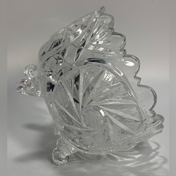 VIOLETTA POLAND HAND CUT 24% LEAD CRYSTAL OVAL FOOTED BOWL - Picture 9 of 9